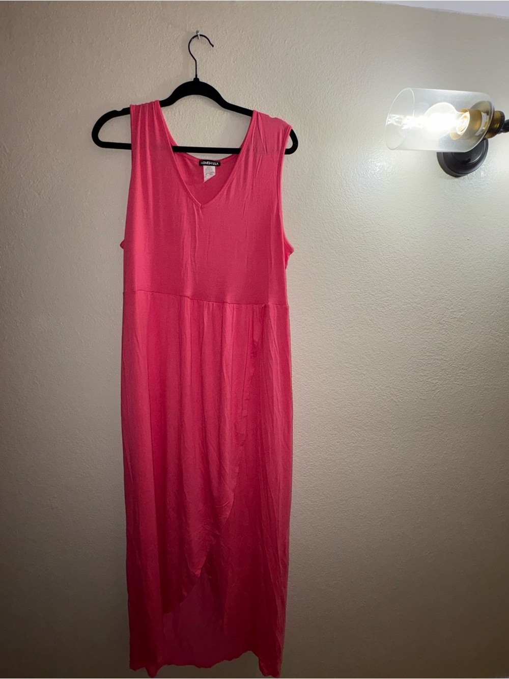HEIMISH USA Hot Pink V-Neck Sleeveless Maxi Dress